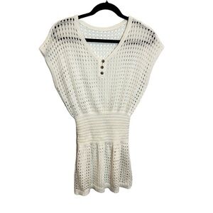 CupShe‎ Crochet Knit V-neck Swim Cover Up - Tunic Top  M